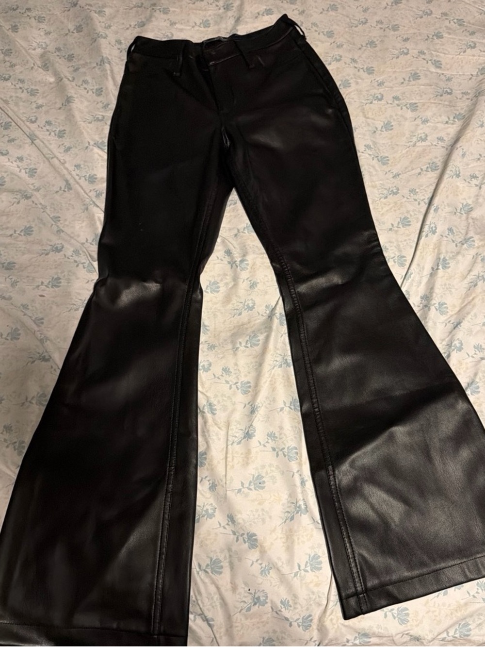 Hollister Black Faux Leather Flare Jeans
